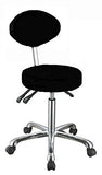 Rolling Stool with Back Support for Office or Home- Silver Fox 1025C